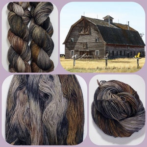 OLD BARN fingering hand dyed yarn for socks shawls sweaters scarves and hats,different bases available