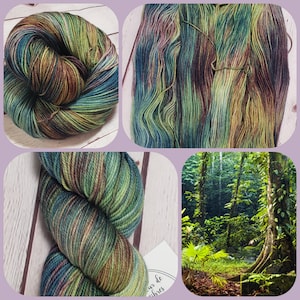 FOREST fingering hand dyed yarn for sock scarves shawls sweaters and hats, different bases available