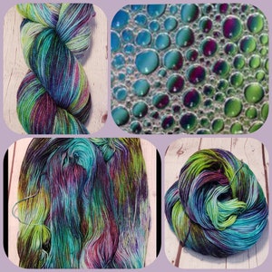 GLASS BEADS fingering hand dyed yarn for socks shawls sweaters scarves and hats, different bases available