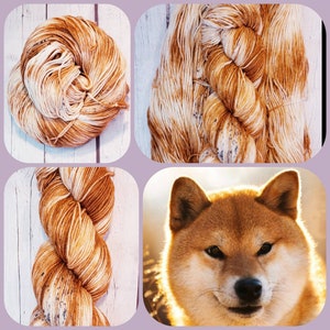 SHIBA INU fingering hand dyed yarn for socks shawls sweaters scarves and hats, different bases available