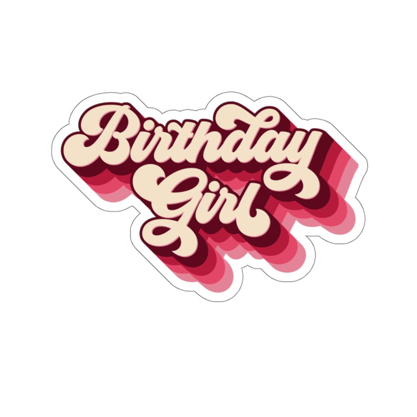 Birthday Girl Sticker Birthday Sticker Retro Birthday Etsy