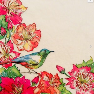 Napkins for decoupage x 4 birds & flower border lunch napkins
