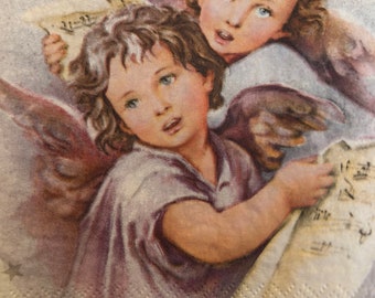 Servilletas para decoupage x 4 servilletas de almuerzo de ángeles vintage