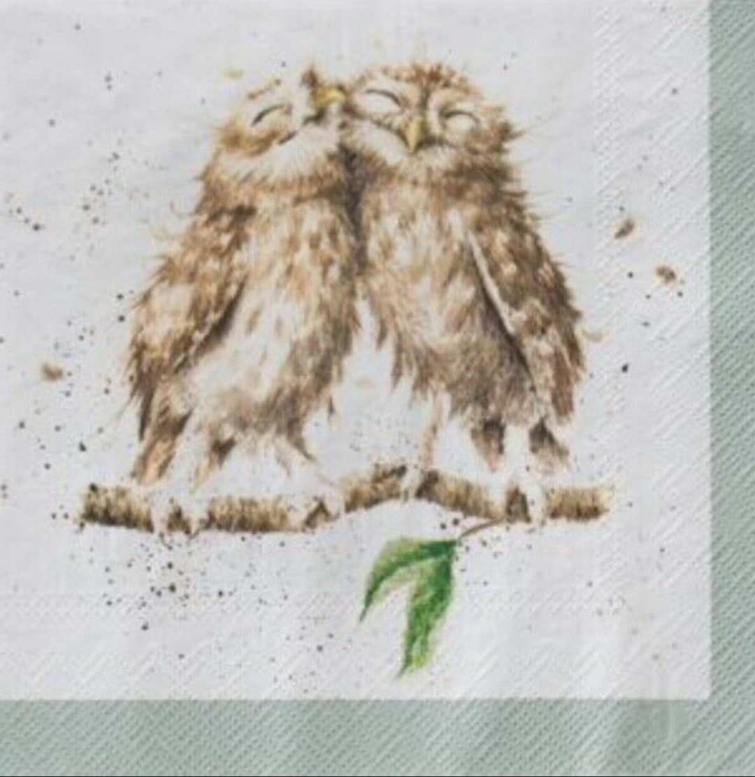 Napkins for Decoupage X 4 Wrendale Owls Cocktail Napkins Etsy