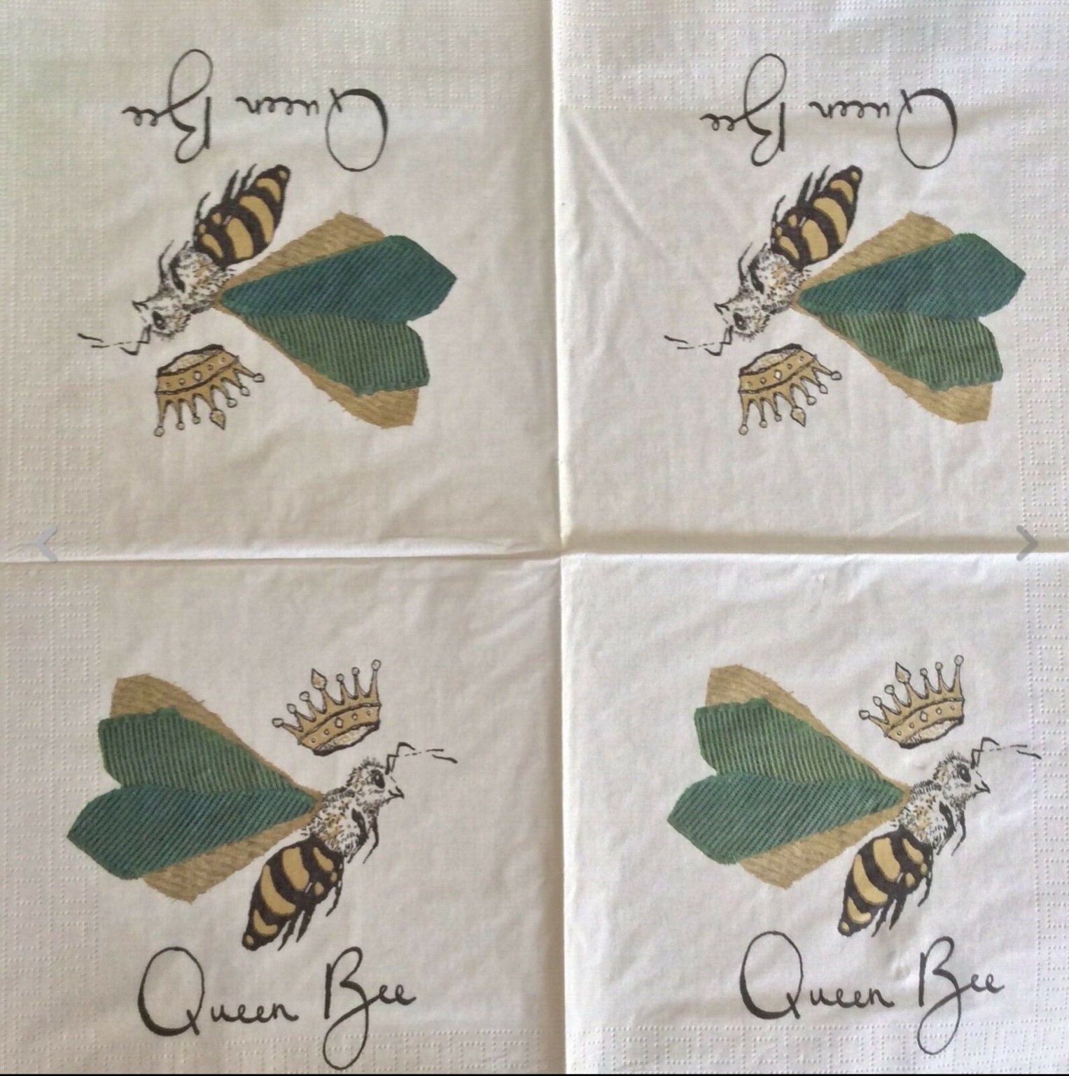 Napkins for decoupage x 2 queen bee lunch napkins Etsy