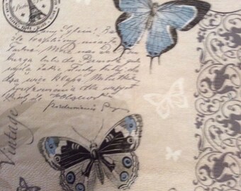 Servilletas para decoupage x 5 servilletas de almuerzo con mariposas vintage