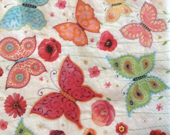 Gloria Rose Papierservietten Mit Blumen & Schmetterlingen – 20 Stück, 33x33 Cm, 3-lagig, Umweltfreundlich