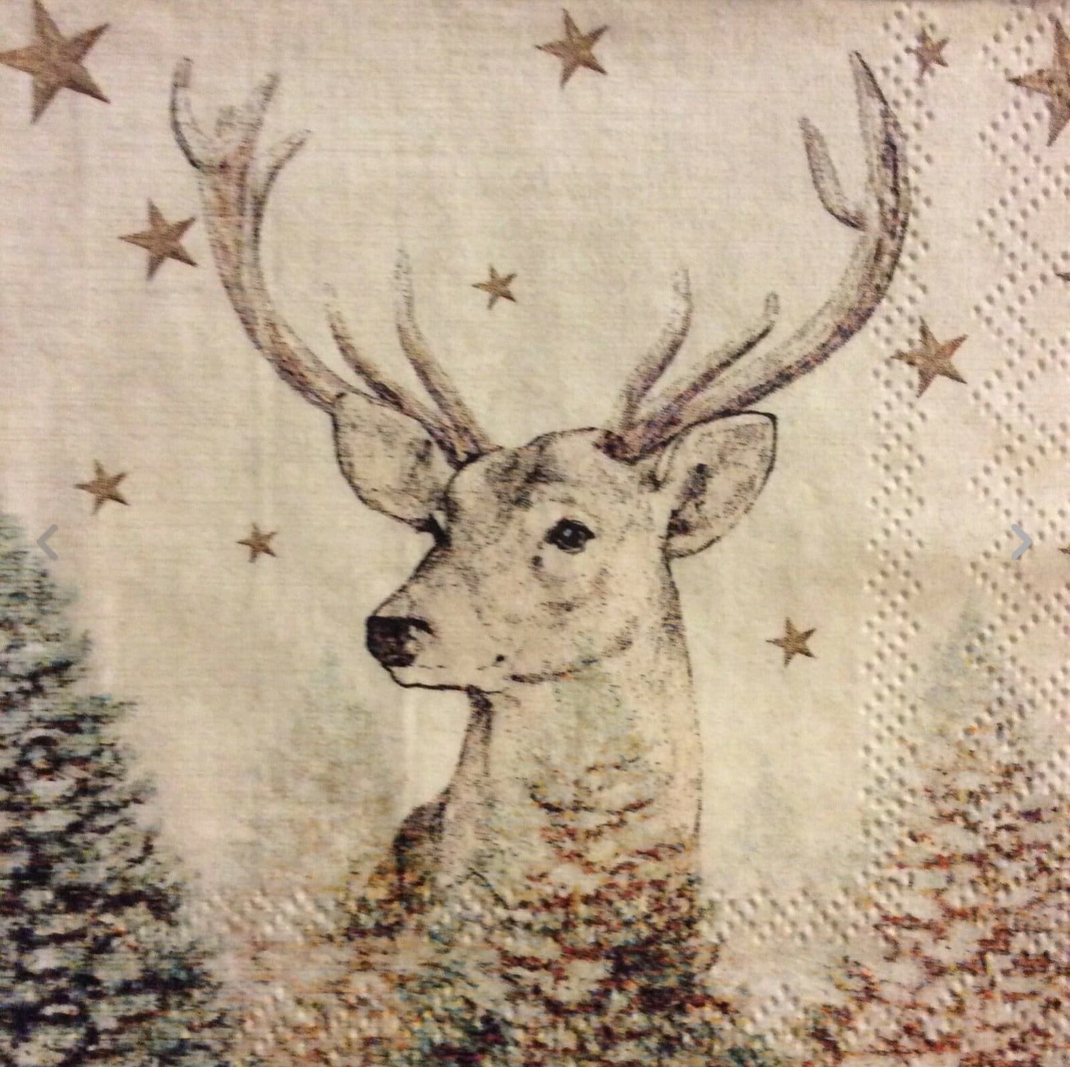 Napkins for Decoupage X 4 Christmas Deer Cocktail Napkins Etsy