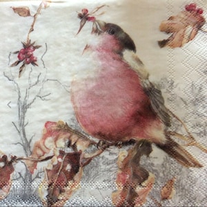 Napkins for decoupage x 2 birds lunch napkins