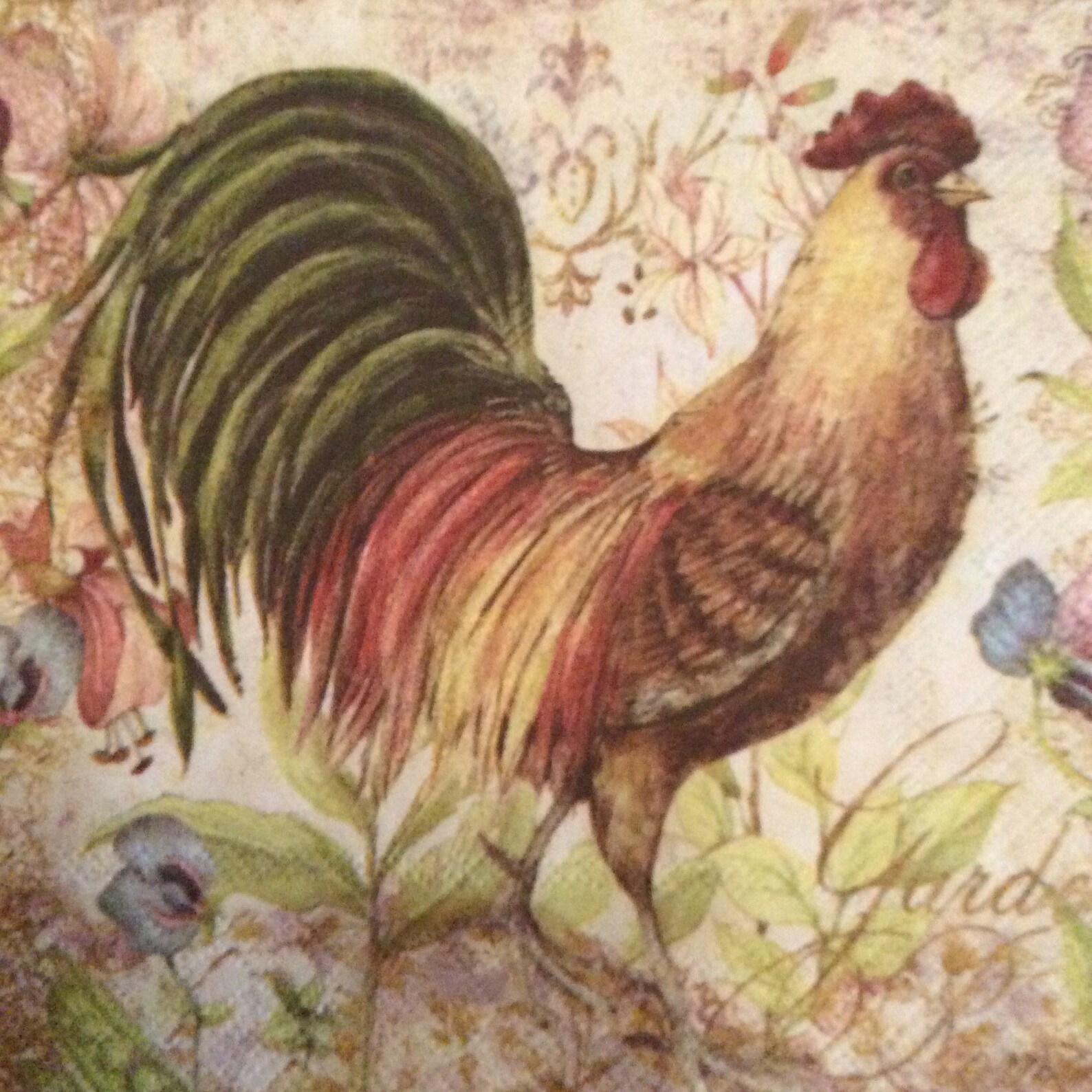 Napkins for decoupage x 2 rooster cocktail napkins Etsy