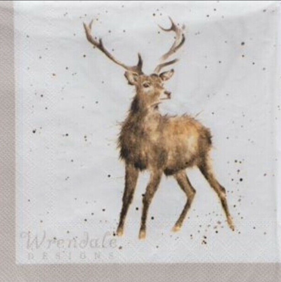 Napkins for decoupage x 4 wrendale stag cocktail napkins Etsy