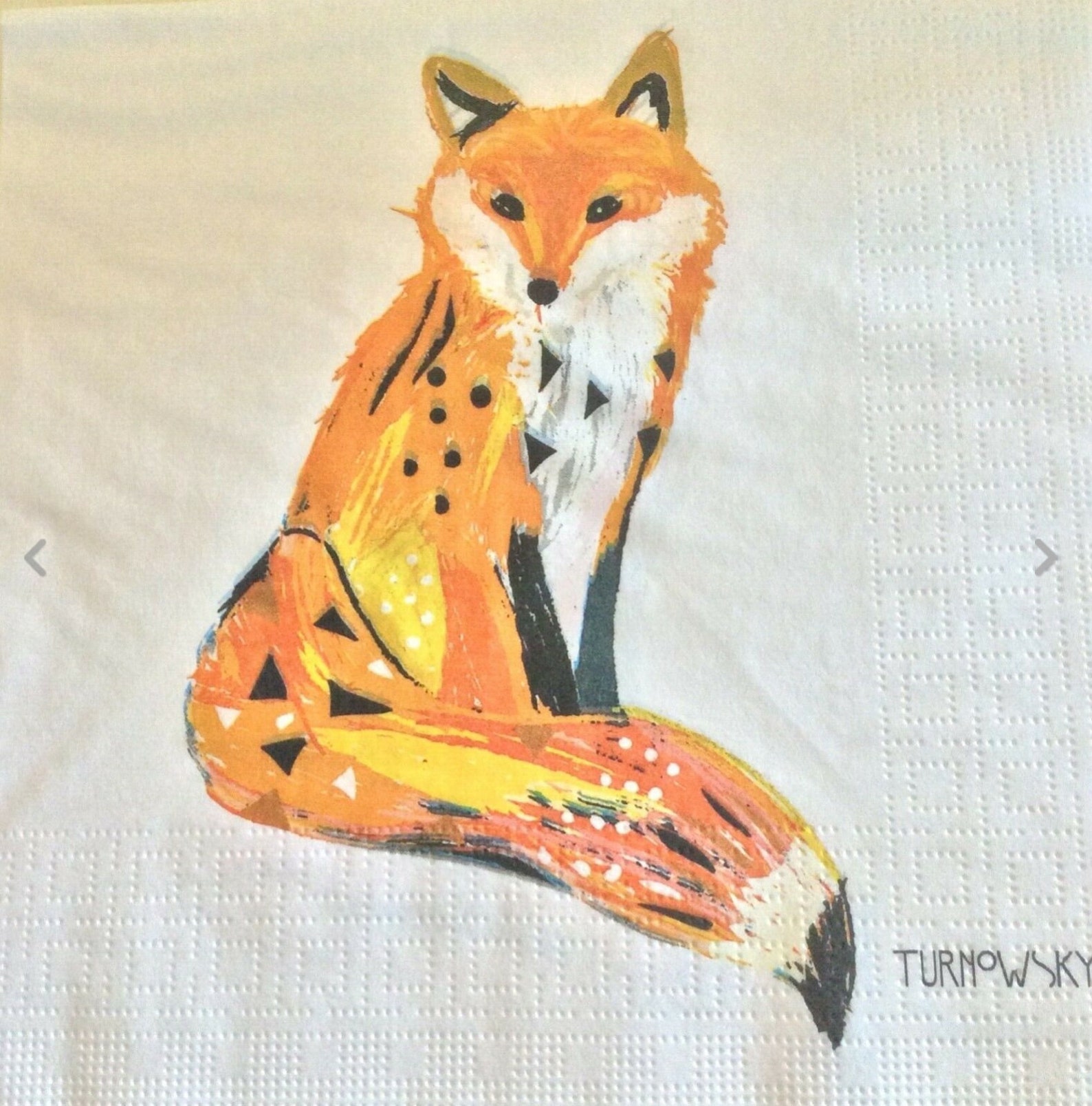 Napkins for Decoupage X 4 Fox Lunch Napkins Etsy
