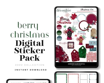 Christmas Digital planner stickers Goodnotes modern stickers for digital planning, Journaling and memory keeping