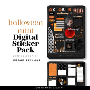 Digitale planningsstickers Halloween oktober | Oktober 2022 | Voor scrapbooking | Direct downloaden | GoodNotes-stickers | iPad-planning