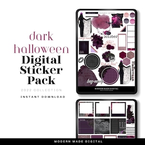 October Halloween Digital Planner Stickers  | October 2022 | For Scrapbooking  | Instant Download | GoodNotes Stickers | iPad planning