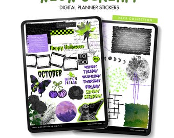 October 2025 Digital Planner stickers | Neon Scream | Goodnotes Stickers | iPad planner | Instant Download | Fall 2025
