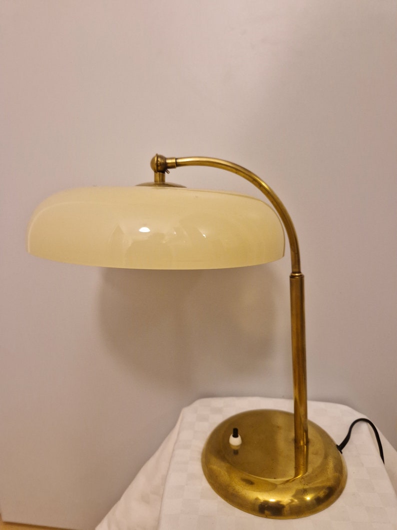 alte Schreibtischlampe Art Deco Tischlampe antike Lampe Messing um 1930 Bild 1