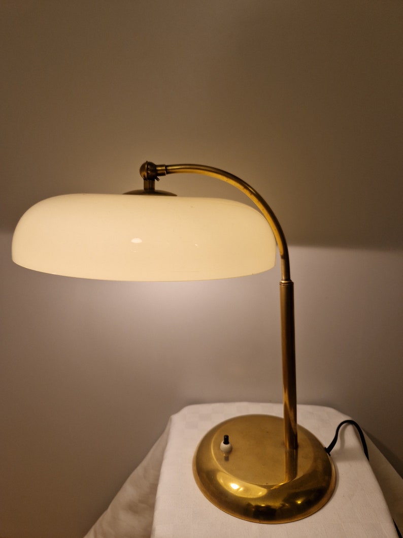 alte Schreibtischlampe Art Deco Tischlampe antike Lampe Messing um 1930 Bild 3
