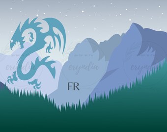 Frost Dragon FR — Printable postcard (PNG) by Eryndia. Message me if you have questions.