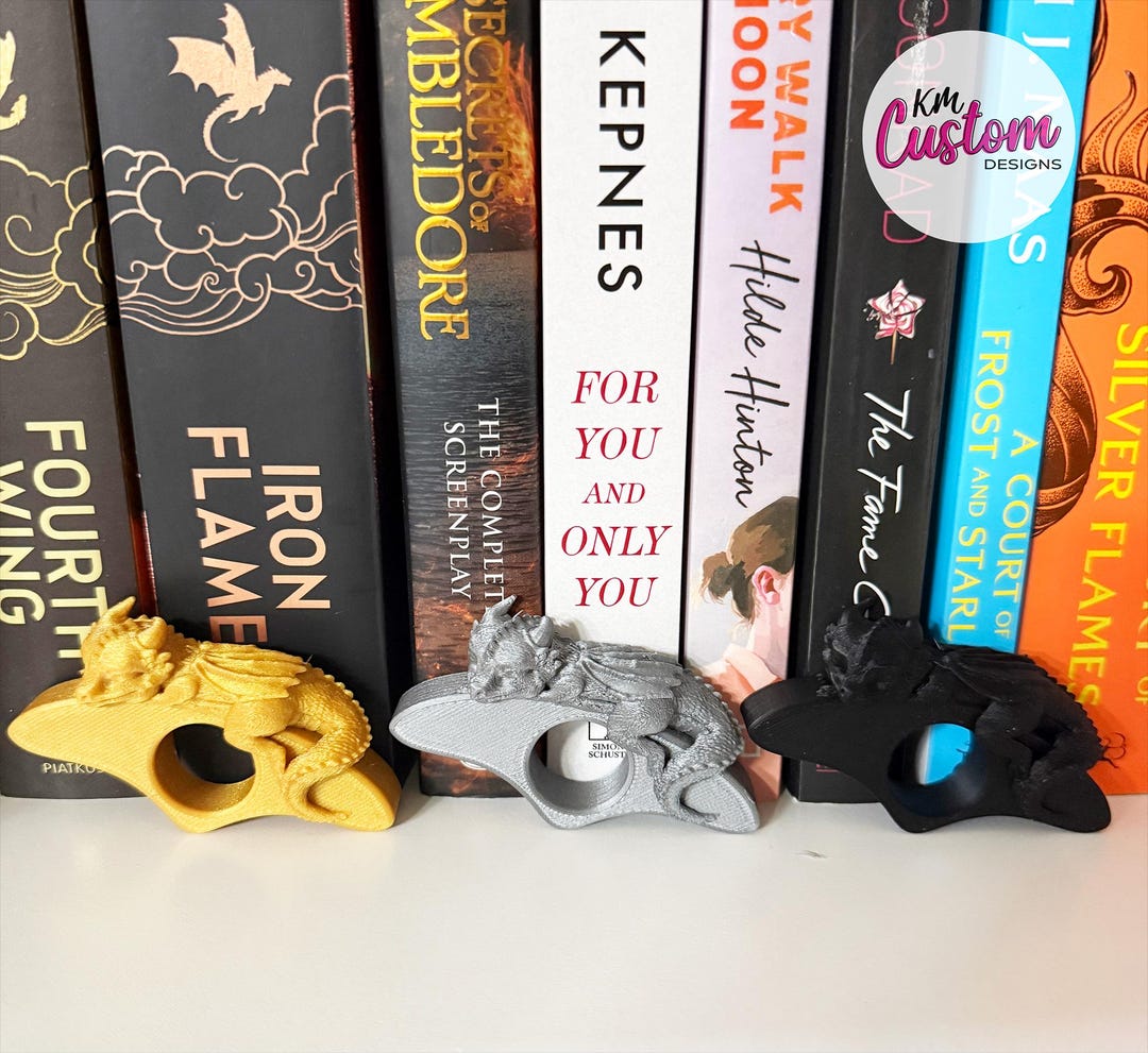 3D Printed Sleeping Dragon Book Page Holder – Fantasy Reading Accessory ...