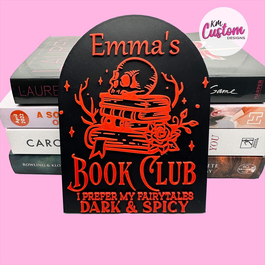 3D Printed Personalised Book Club Sign – Custom Name Bookish Decor ...