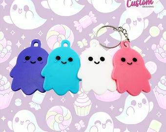 Cute Ghost Keyring – Halloween Keychain | Spooky Ghost Bag Charm | Pastel Ghost Accessory | Kawaii Keychain Gift | Colorful Ghost Key Ring