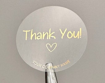 25 Gold Foil Thank You Stickers // Custom Labels for Packages Business ...