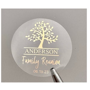 Personalized Family Reunion Sticker Full Sheet Metallic Foil Invitation Sticker Thank You Custom Sticker Envelope Seal Personalized Sticker