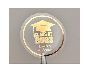 Personalized Metallic Foil Graduation Stickers Custom Celebration Stickers