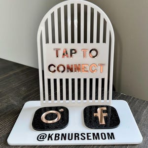 Acrylic NFC Social Media Sign Instagram Sign Business Sign Facebook Sign Salon Sign Business Signage Tap To Connect