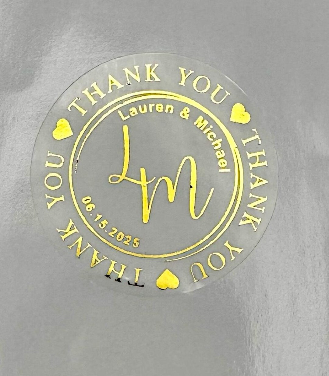 Custom Foil Wedding Thank You Sticker Personalized Favors Personalized ...