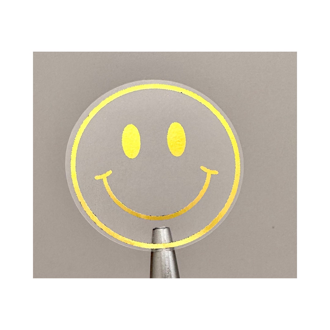 Shiny Metallic Foil Smile Face Sticker, Laptop Sticker, Notebook ...