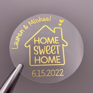 Personalized Home Sweet Home Sticker Full Sheet Metallic Foil Envelope Seal Housewarming Sticker Invitation Sticker New Home Sticker