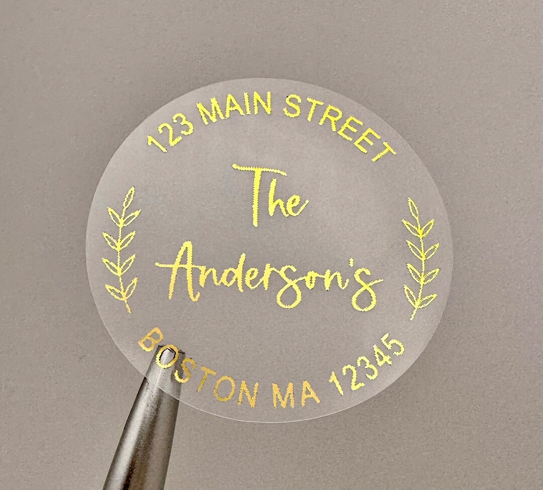 Custom Address Label, Metallic Foil, Envelope Label, Invitation Sticker