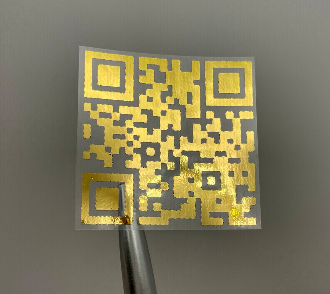 Clear QR Code Sticker Metallic Foil Business QR Code Social Media QR