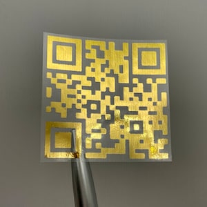 Clear QR Code Sticker Metallic Foil Business QR Code Social Media QR Code Sticker Small Business Sticker Custom Sticker