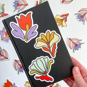 Modern Folk Floral Sticker Set: Waterproof Matte Decals