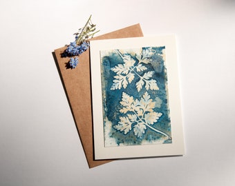 Seasonal Flowers Original handmade Cyanotype