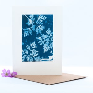 Handgemaakte originele cyanotype print blanco wenskaart