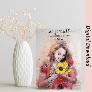 JW Printable Karte, See Yourself In A World That Is New, Song 139, 5X7 Klappkarte und Postkarte, digitaler Download