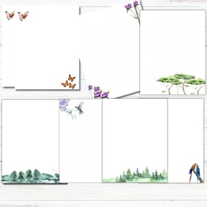7 Plantilla de escritura de cartas JW, tamaños Carta de EE. UU. y A4, papel para escribir cartas con y sin forro