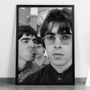 Oasis Funny Poster, Noel Gallagher and Liam Gallagher Wall Art, Britpop Print, Rock Band Decor, 6K+ High Resolution,  Digital Download