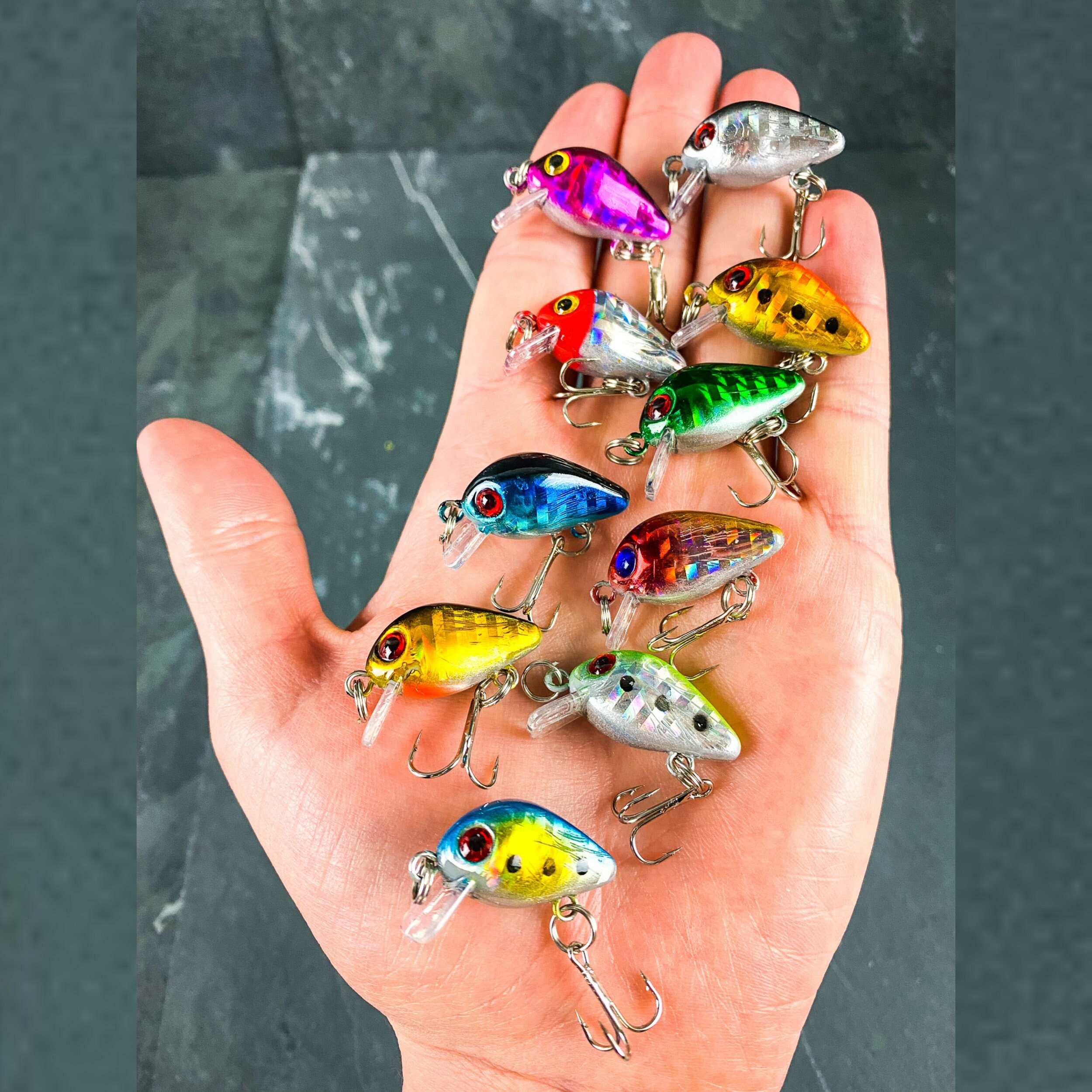 Mini Hard Crankbait Sinking Minnow Set 10 Mini Fishing Lures Bass, Crappie,  Striper Freshwater Gifts for Him Gifts for Dad -  Finland