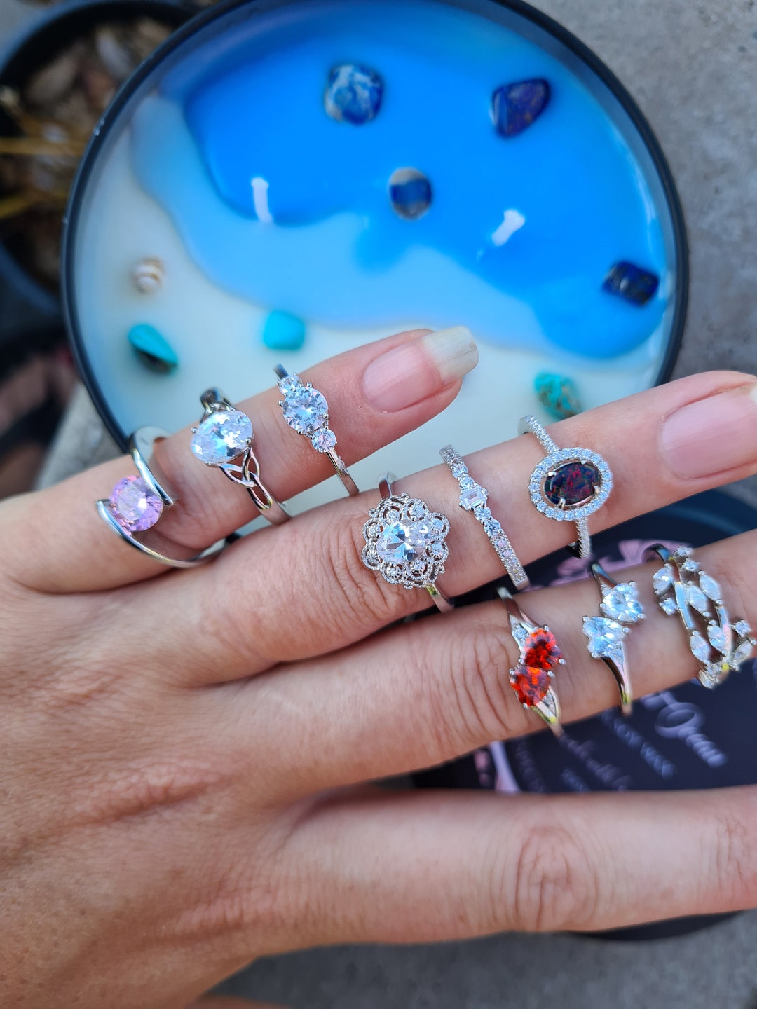 925 Silver Reveal Candle Hidden Inside Ring Surprise Jewellery Jewelry