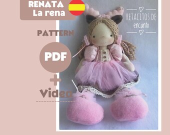 Sewing pattern, rag doll, Christmas doll, rena, Christmas patterns, pattern Christmas, reindeer, pdf dolls