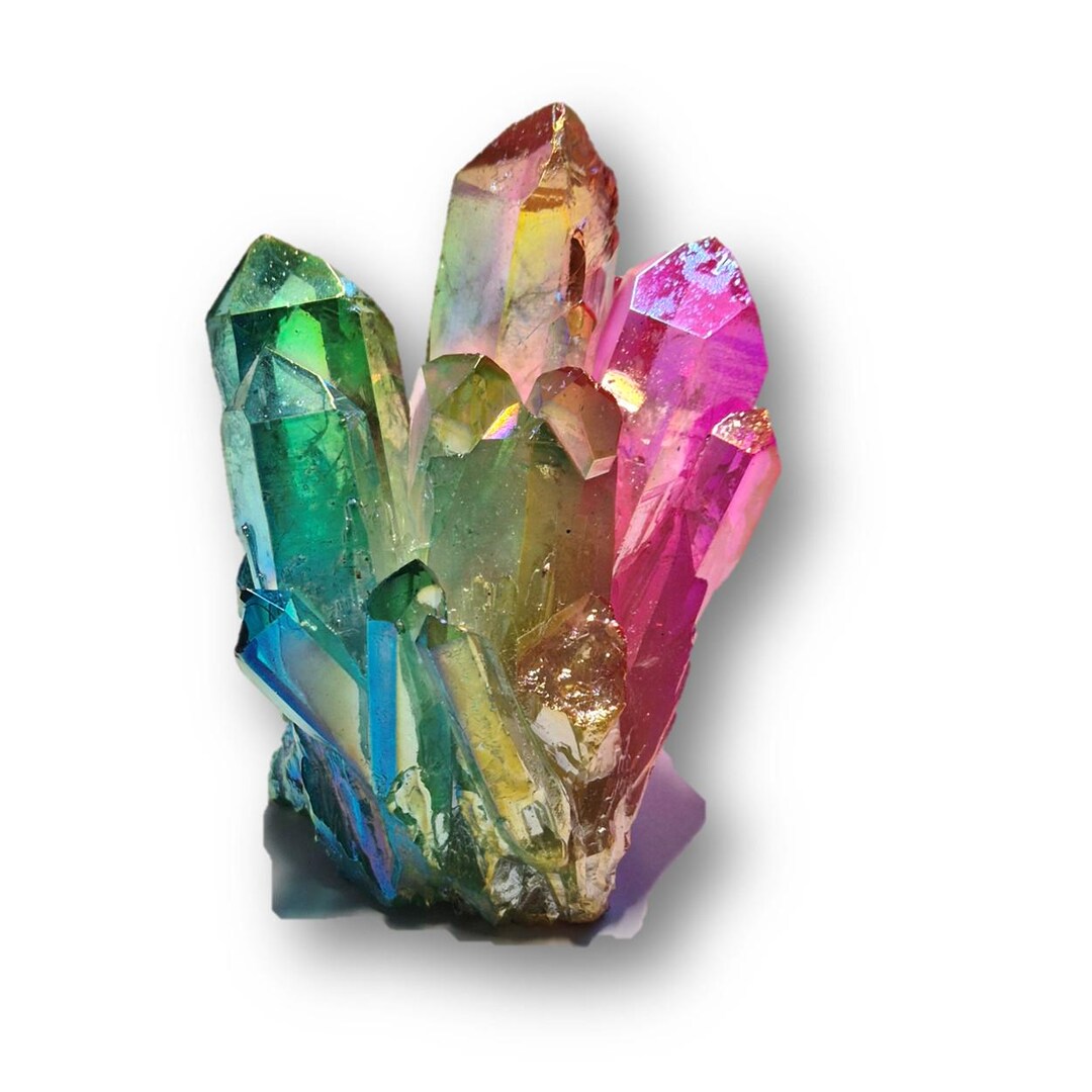 Aqua Aura Crystal, Refined Rock Crystal, Standing Specimen, Tricolor ...