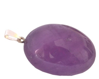 Gemstone pendant with silver eyelet, necklace pendant made from various tumbled gemstone stones