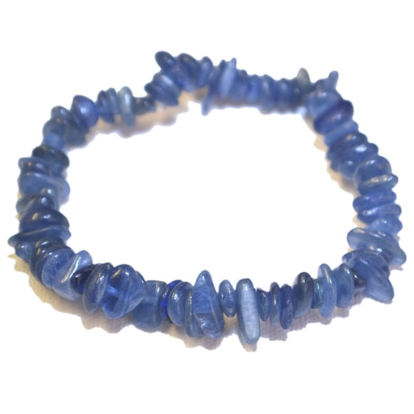 Kyanit - Disthen Schmuck Armband, Echtes Cyanit Edelstein Perlen-Armband, Kleine blaue Kyanit Trommelsteine Powerarmband