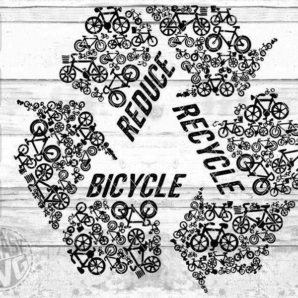 Reduce Recycle Bicycle Reuse Symbol Bike Bicycle Cyclinglife Biking Sport Adventure SVG PNG Files Printable