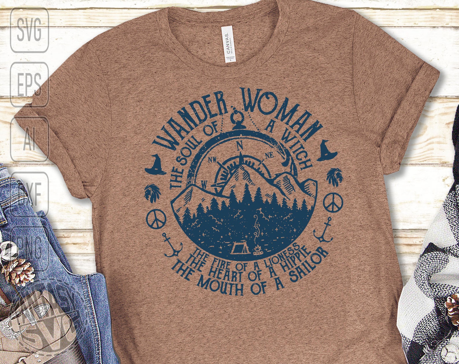 Wander Woman Route Camping Travel Adventure Wild Compass SVG - Etsy UK